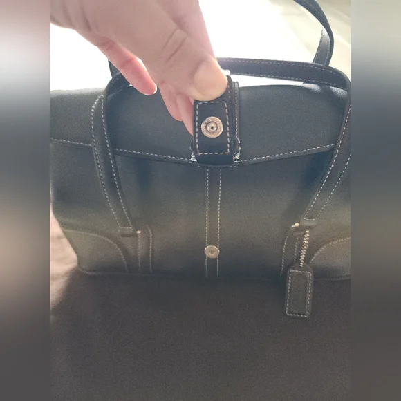 Coach Hampton Black Leather Satchel & Matching Wallet - Picture 5 of 16